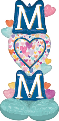 49 Inch Airloonz Mom Sprinkled Hearts Air-Fill Balloon