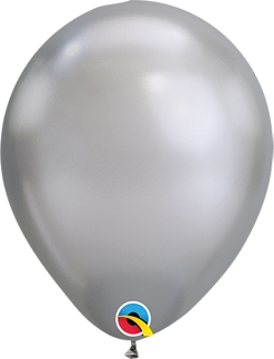11 Inch Chrome Silver Latex Balloons 100pk