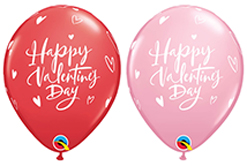 11 Inch Valentine's Day Casual Script Latex Balloons 50pk