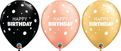 11 Inch Birthday Big & Little Dots Latex Balloons 50pk