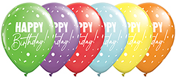 11 Inch Birthday Confetti Latex Balloon 100pk