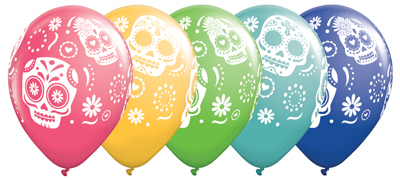 11 Inch Day of the Dead Latex Balloons 100pk