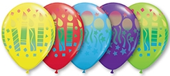 11 Inch Birthday Cebration Spray Latex Balloons 50pk