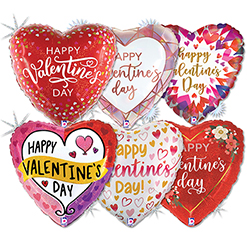 Std Foil Valentine & Love Sparkle Balloon Assortment 25pk