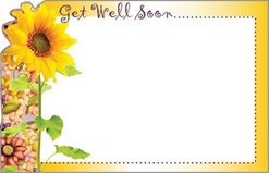Get Well Sunflowers Enclosure Cards 50 pk