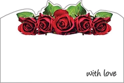 With Love Red Roses Enclosure Cards 50 pk
