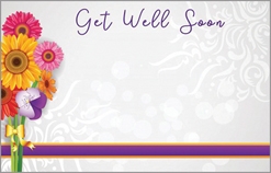 Get Well Soon Floral Enclosure Card 50pk
