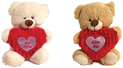8 Inch Valentine Plush Be Mine & Kiss Me Bears 2pk