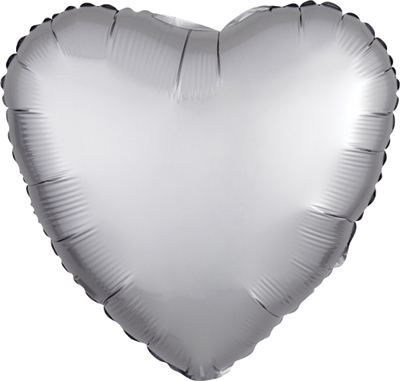 Std Platinum Satin Luxe Heart Balloon