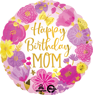 Std Birthday Mom Pastel Flowers Balloon