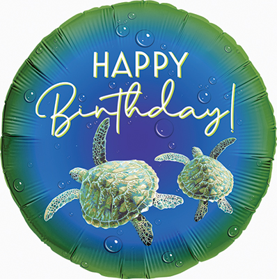 Std Birthday Elegant Turtles Balloon
