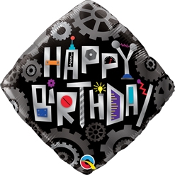 Std Birthday Robot Cogwheels Balloon