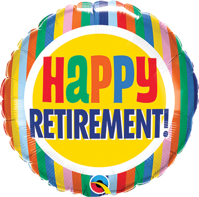 Std Retirement Colorful Stripes Balloon