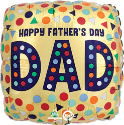 Std Father's Day Gold Dots & Triangles Balloon