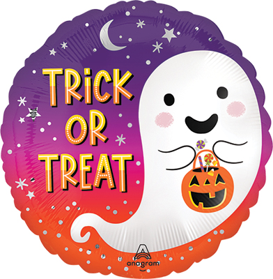 Std Halloween Trick or Treat Satin Ghost Balloon
