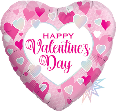 Std Valentine Confetti Heart s Holographic Balloon