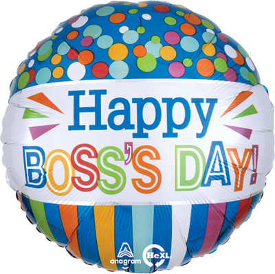 Std Boss's Day Dots & Stripes Balloon