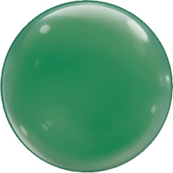 15 Inch Green Solid Bubble Balloon 4pk