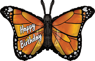 36 Inch Birthday Monarch Butterfly Balloon