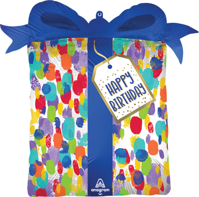 Shape Birthday Present Painterly Dots  Balloon