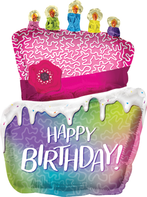 36 Inch Birthday Vibrant Cornelli Cake Balloon