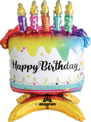 18 Inch Birthday Cake Airfill Decor Balloon