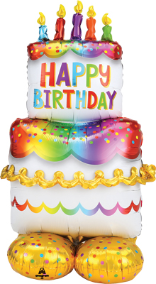 52 Inch AirLoonz Birthday Cake Air-Fill Balloon