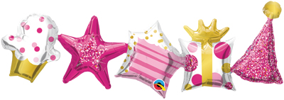 Birthday Pink Air-Fill Balloon Garland 2pk