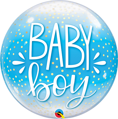 22 Inch Baby Boy Confetti Dots Bubble Balloon
