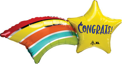 27 Inch Congrats Shooting Star Balloon