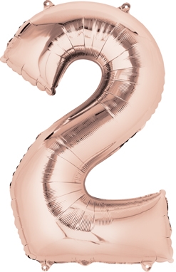34 Inch Rose Gold Number 2 Balloon