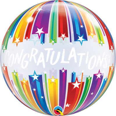 22 Inch Congratulations Shooting Stars Bubble Balloon