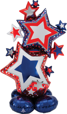 59 Inch AirLoonz Patriotic Star Cluster Air-Fill Balloon