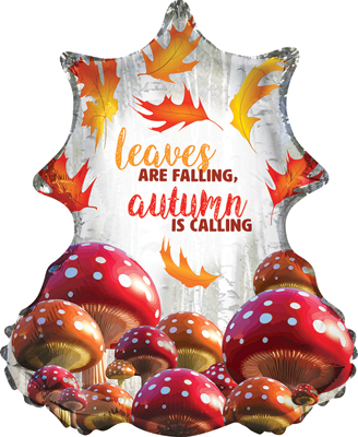 28 Inch Fall Leaves & Mushrooms Balloon