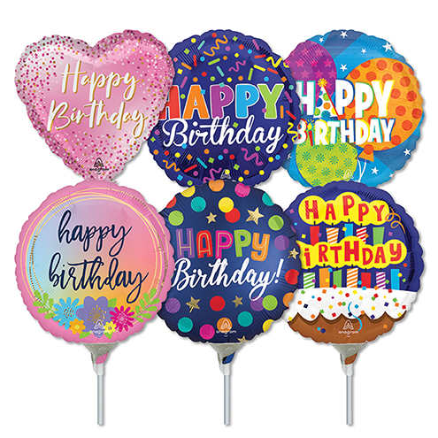 balloons stick inch inflated birthday balloon 30pk micro pre