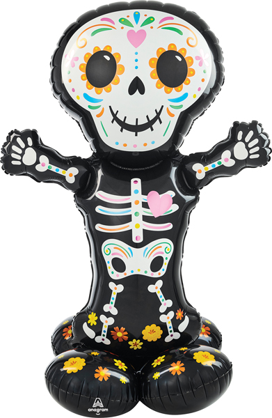 52 Inch AirLoonz Day of the Dead Skeleton Air-Fill Balloon - Balloons.com