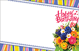Birthday Stripes & Flowers Enclosure Cards 50 pk