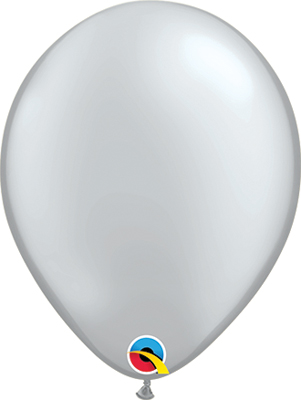 11 Inch Metallic Silver Latex Balloons 100pk