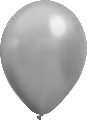5 Inch Metallic Silver Latex Balloons 100pk