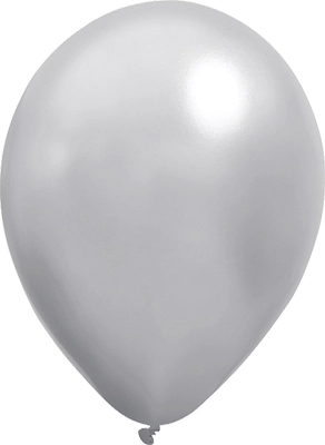 11" Metallic Silver Latex Balloons 100pk