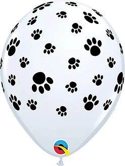 11 Inch Paw Prints Latex Balloons 50pk