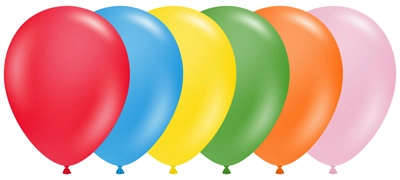5" Standard Assortment with White Latex Balloon 50pk