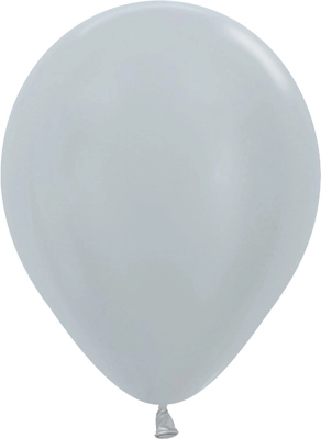 11 Inch Metallic Silver Latex Balloons 100pk