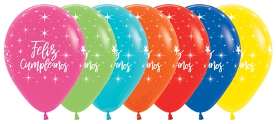 11 Inch Feliz Cumpleanos Latex Balloon Assortment 50pk