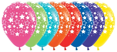 11 Inch Bold Stars Deluxe Latex Balloon Assortment 50pk
