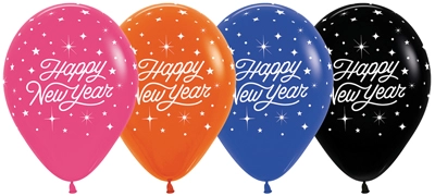 11" New Year Shimmer Latex Balloon Assortment 50pk