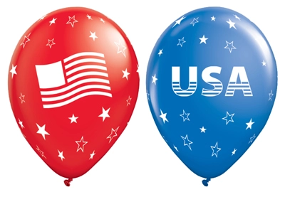 11" Patriotic USA Flag Latex Balloon 50pk