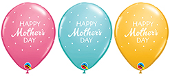 11 Inch Mother's Day Polka Dots Latex Balloon Assortment 50pk
