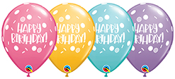 11 Inch Dots and Sprinkles Birthday Latex Balloons 50pk