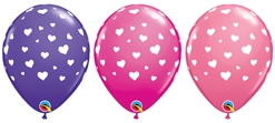11 Inch Valentine Random Hearts Latex Balloon 50pk